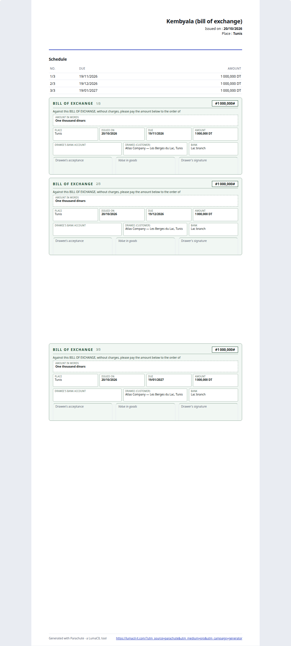 Lettre de change — traites et échéancier FR/AR/EN – visuel 4