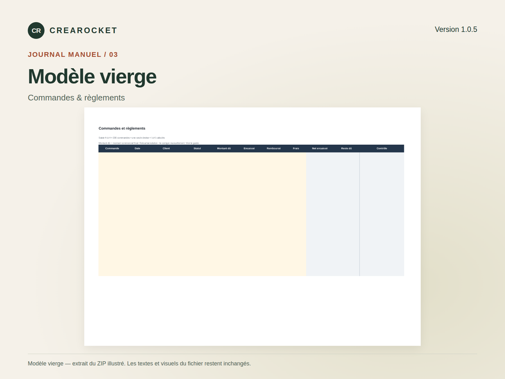 Commandes et règlements — journal manuel – visuel 4