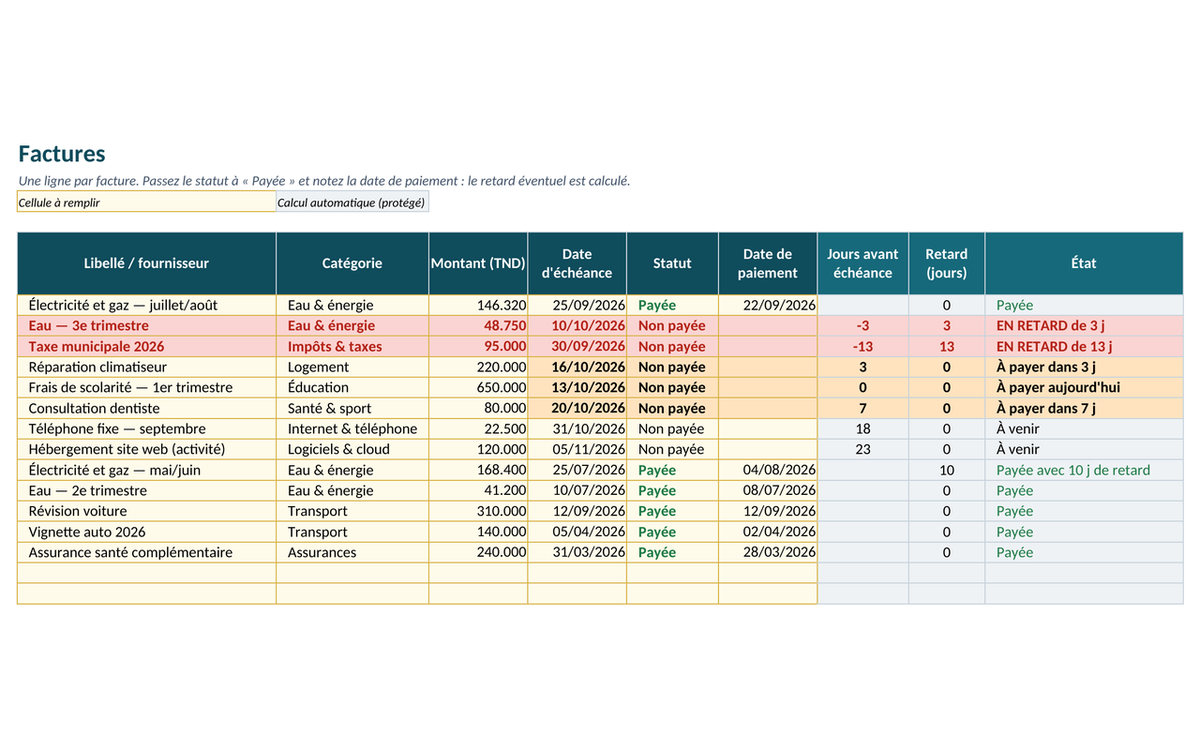 Abonnements et factures reçues — classeur de consultation – visuel 5