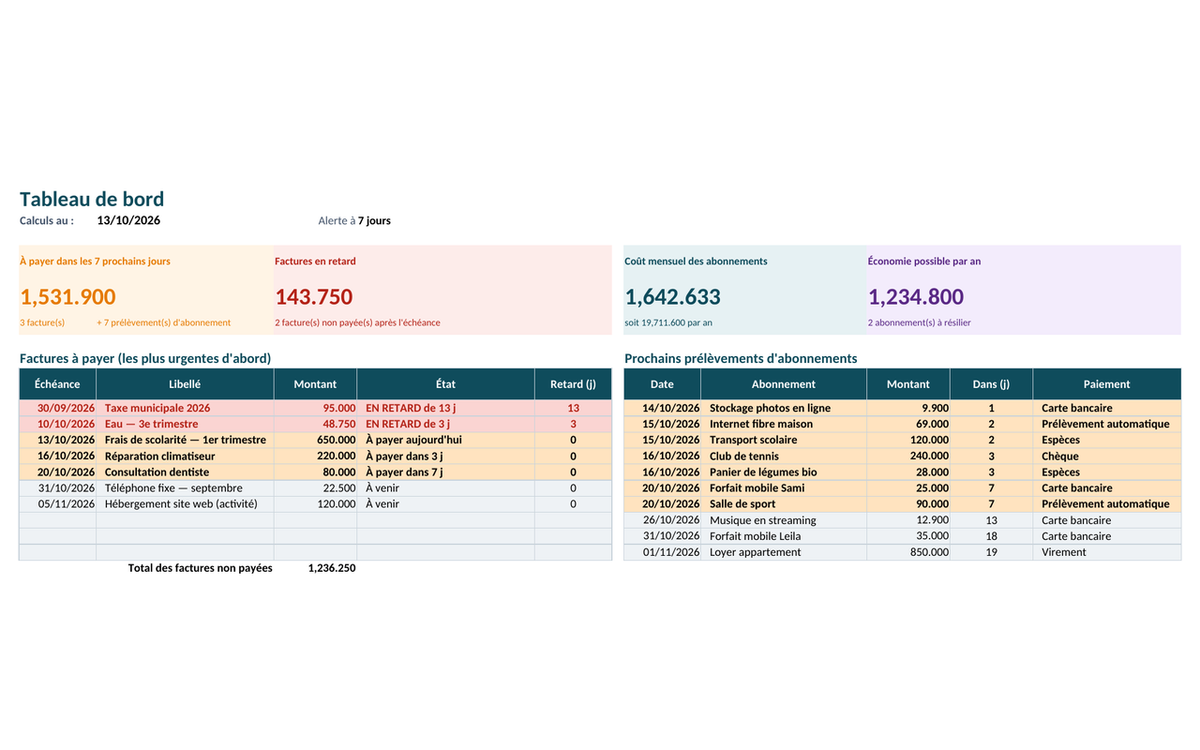 Abonnements et factures reçues — classeur de consultation – visuel 6