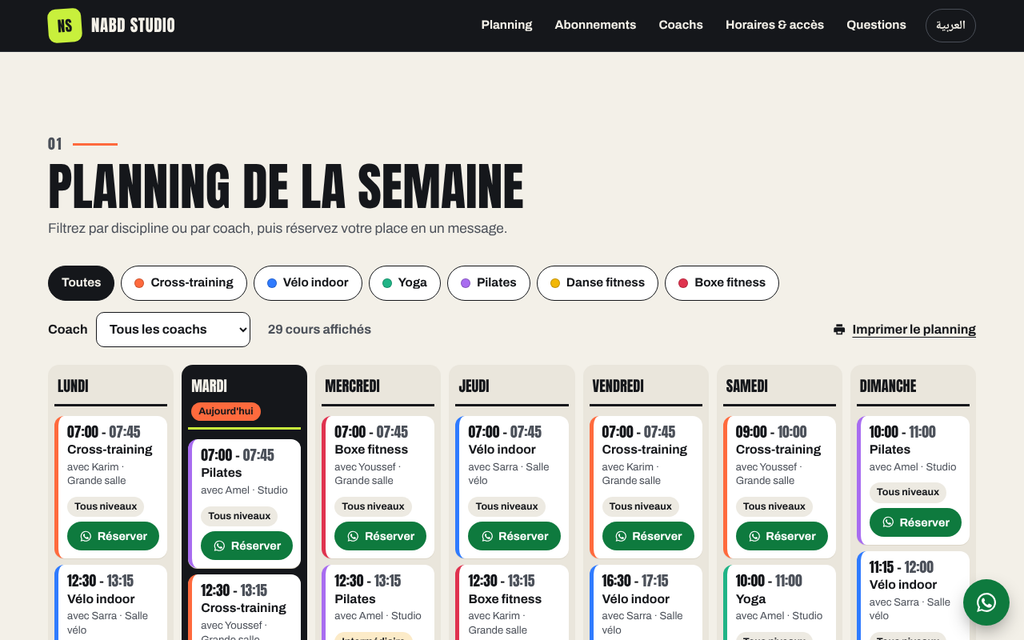 Planning sportif FR/AR — cours et demandes de place – visuel 7