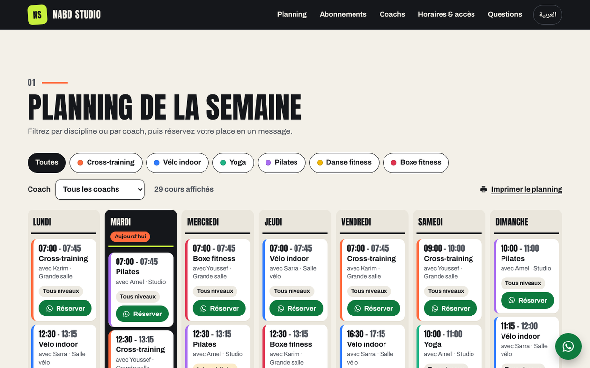 Planning sportif FR/AR — cours et demandes de place – visuel 7