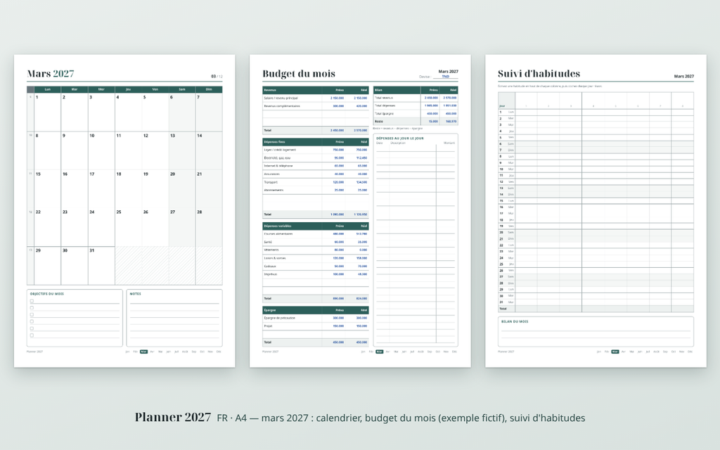 Agenda 2027 à imprimer — calendrier et organisation A4/A5 – visuel 8