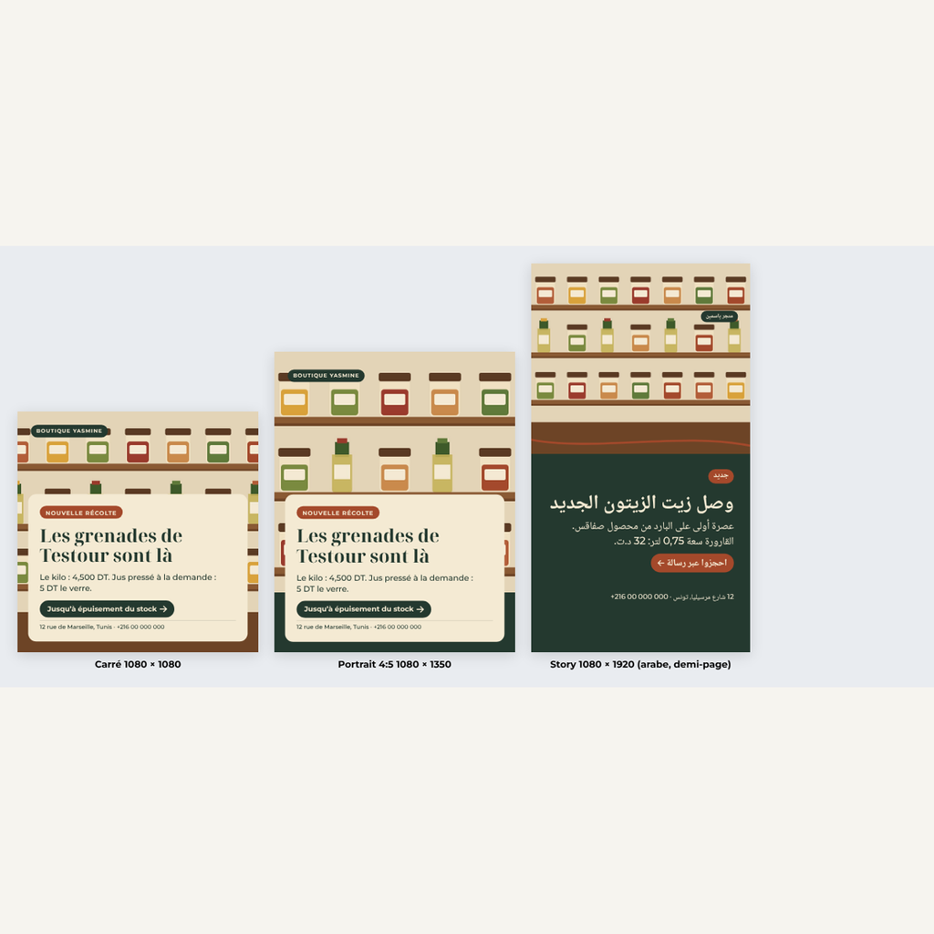 Studio de visuels pour petite boutique — 24 compositions FR/AR – visuel 5