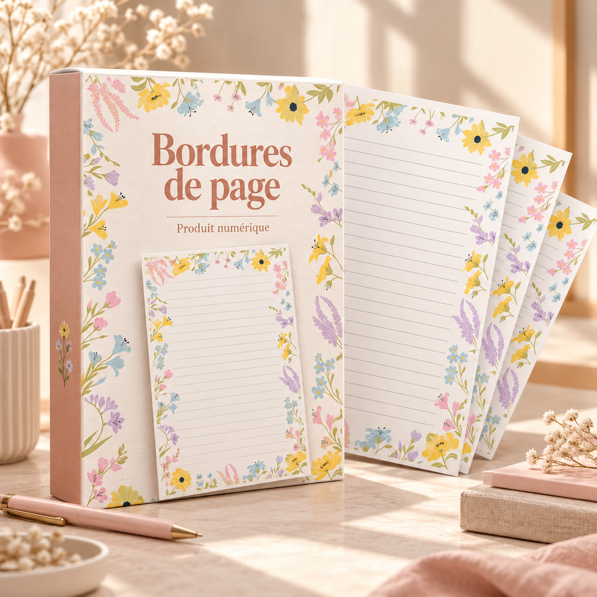 Bordures de page A4 – 101 pages décorées à imprimer – visuel 1