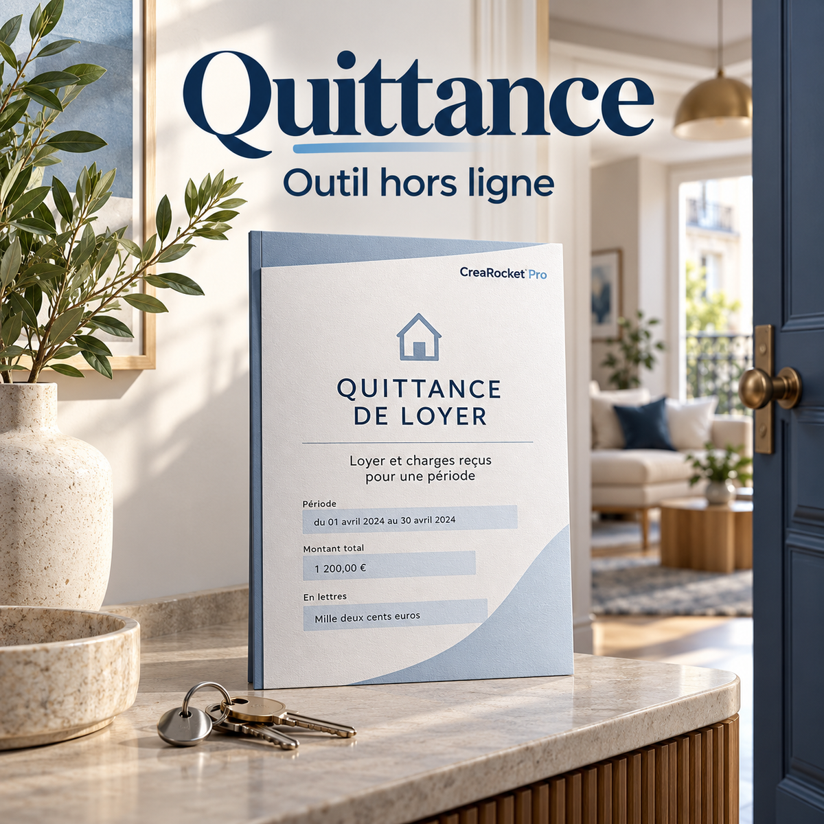 Quittance de loyer — chiffres et lettres FR/AR/EN – visuel 1