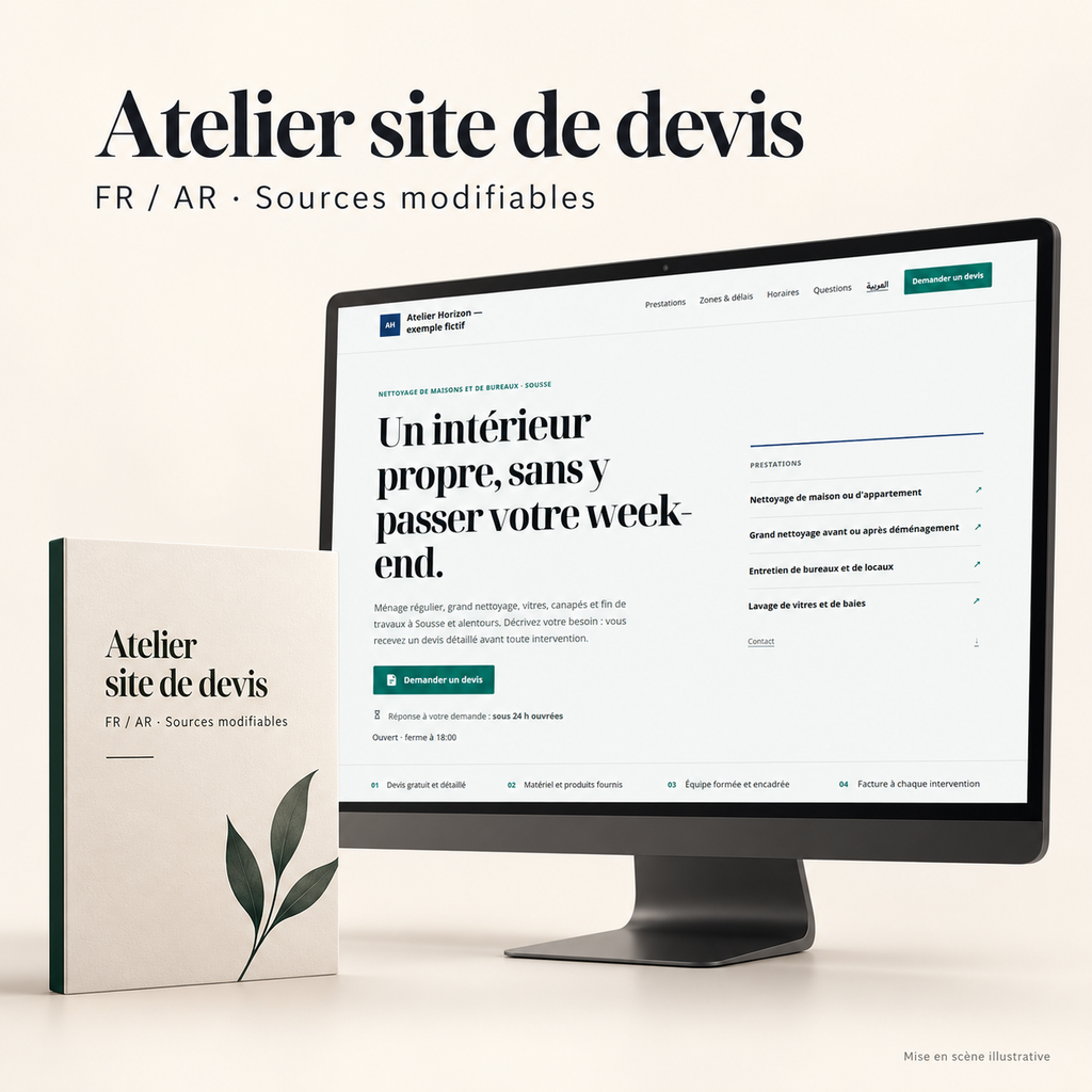 Site de devis pour prestataires — pages FR/AR et assistant – visuel 1