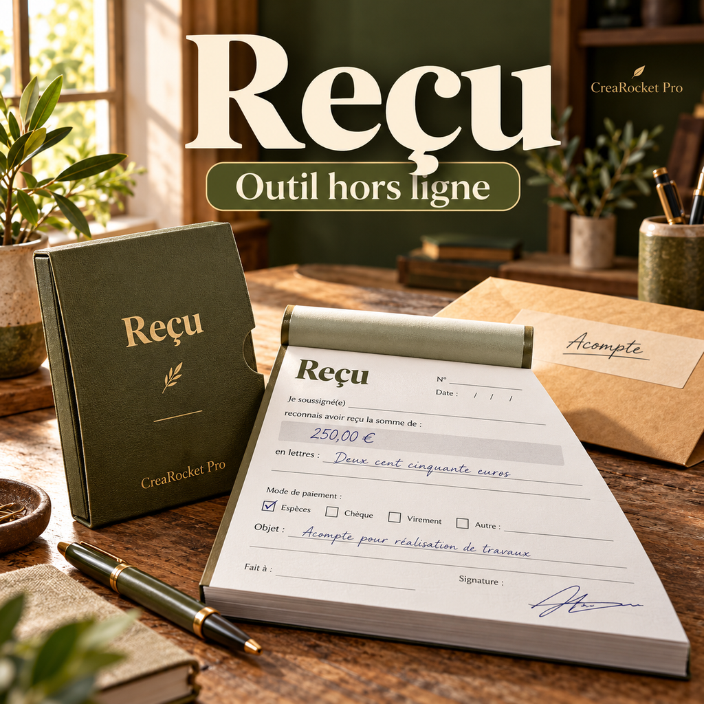 Reçu de paiement — chiffres et lettres FR/AR/EN – visuel 1