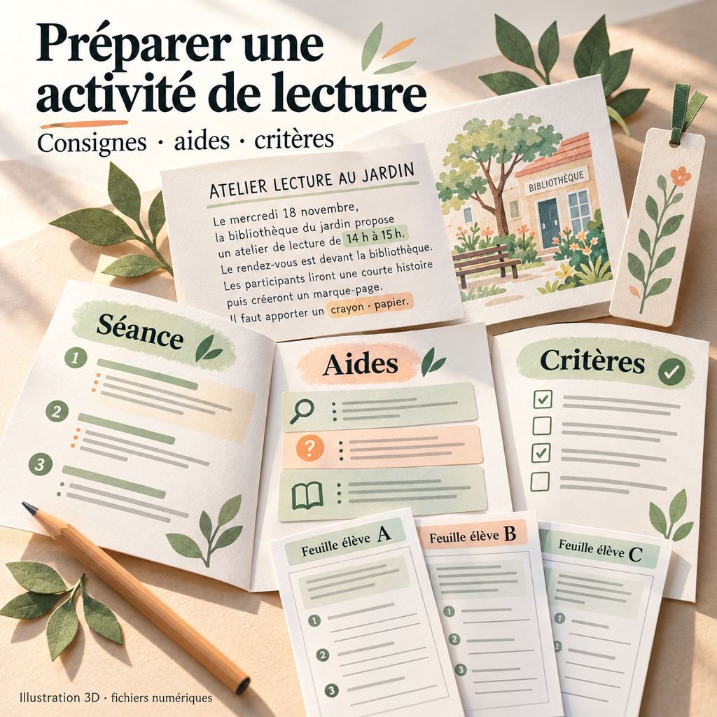 Préparer une activité de lecture, ses aides et ses critères — candidat privé FR – visuel 1