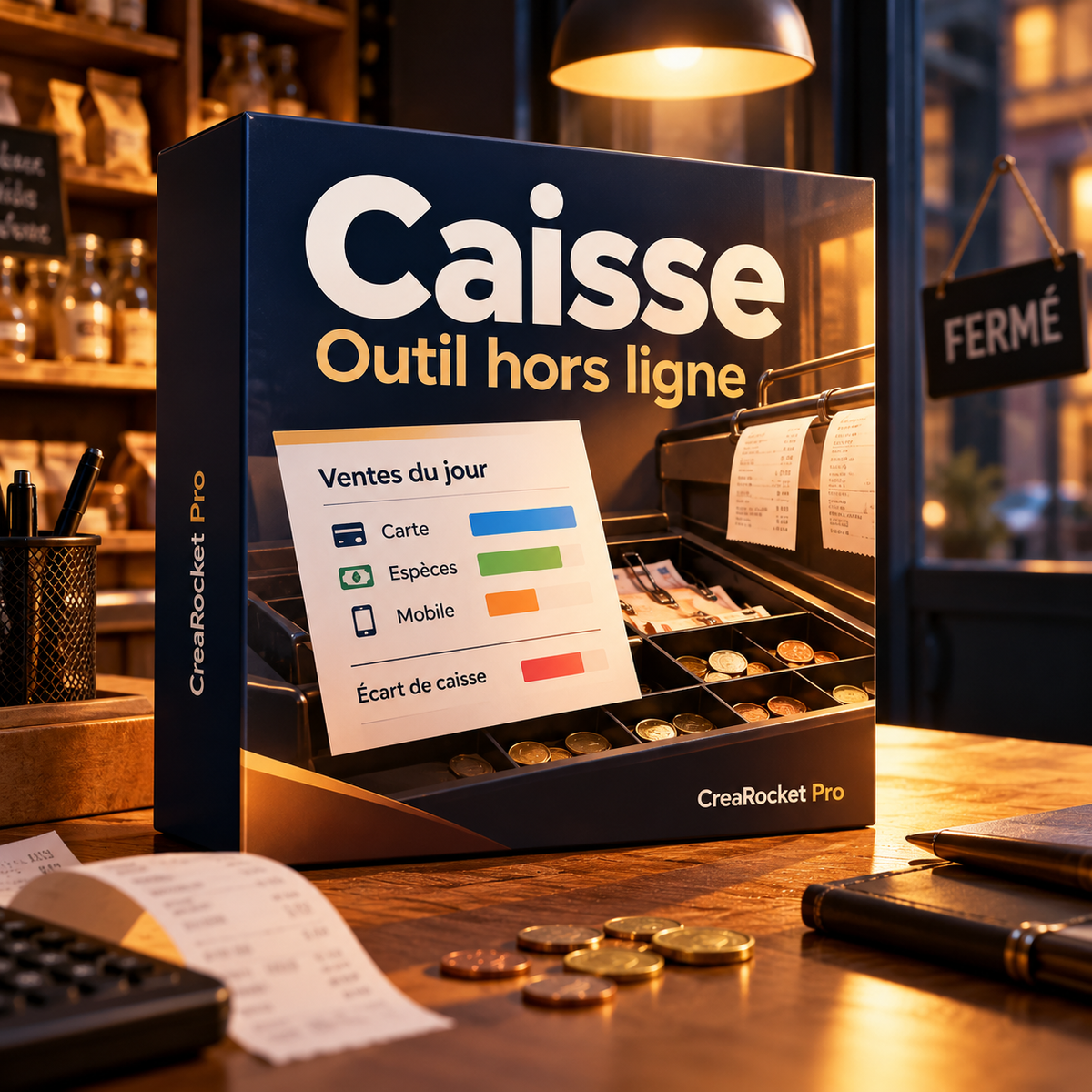 Caisse du jour — ventes et écart de caisse FR/AR/EN – visuel 1