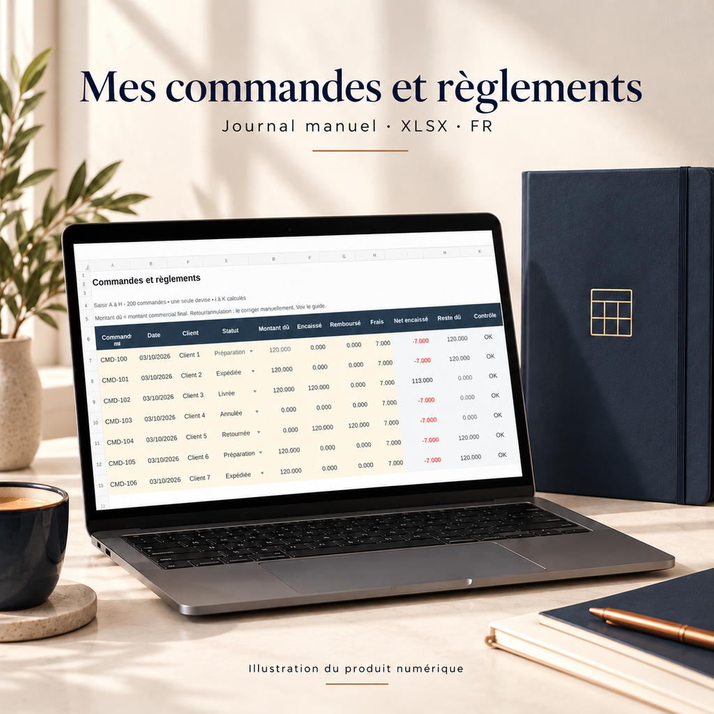 Commandes et règlements — journal manuel – visuel 1