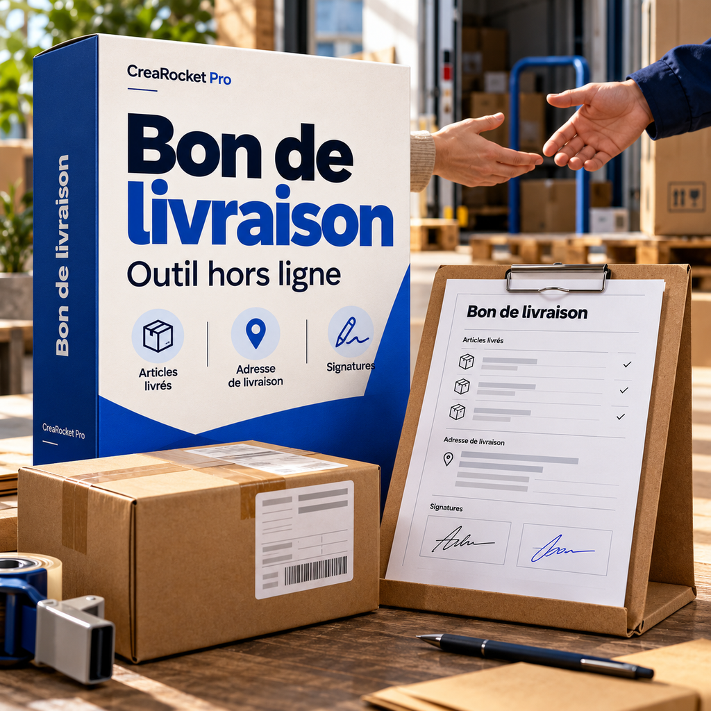 Bon de livraison — articles, adresse et signatures FR/AR/EN – visuel 1