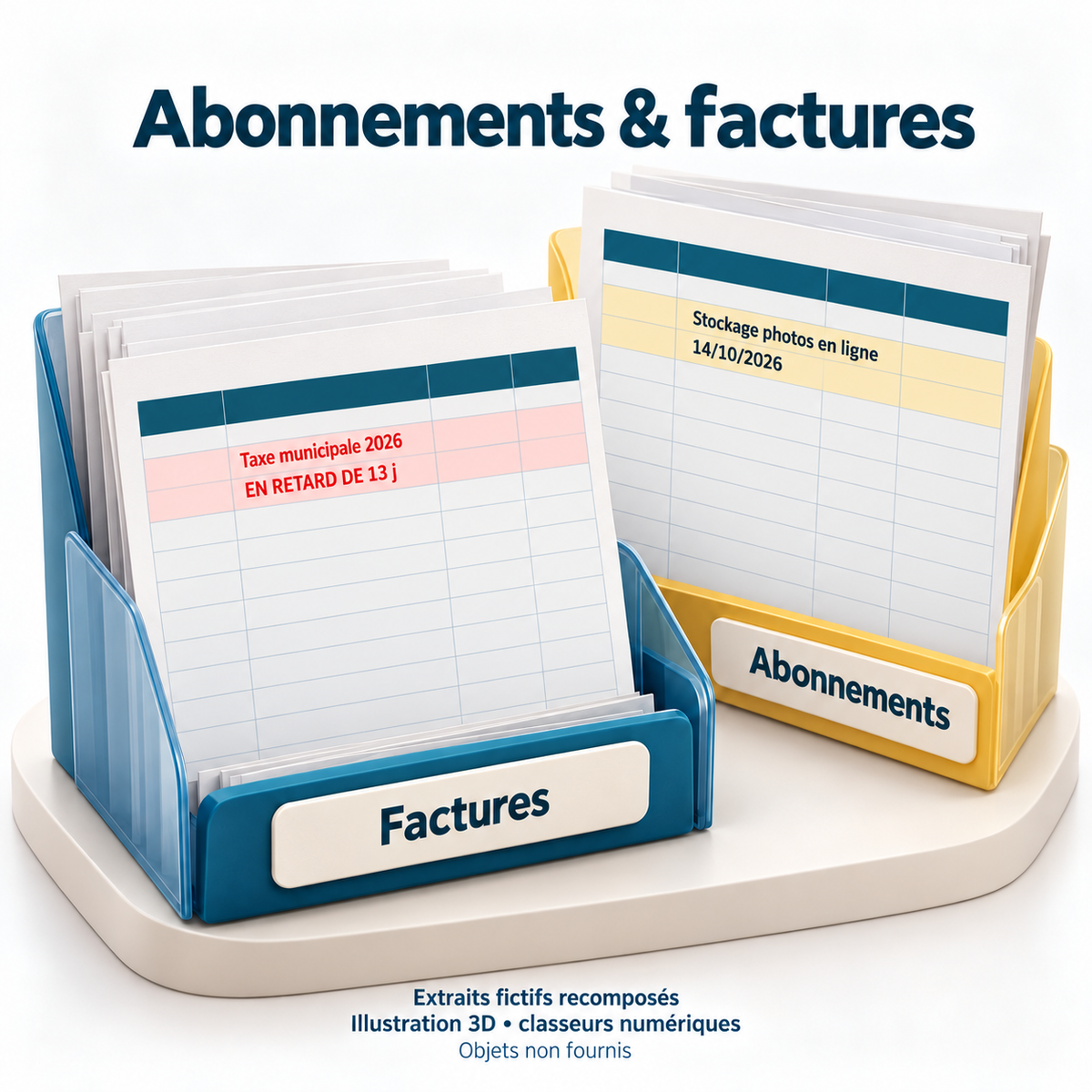 Abonnements et factures reçues — classeur de consultation – visuel 1
