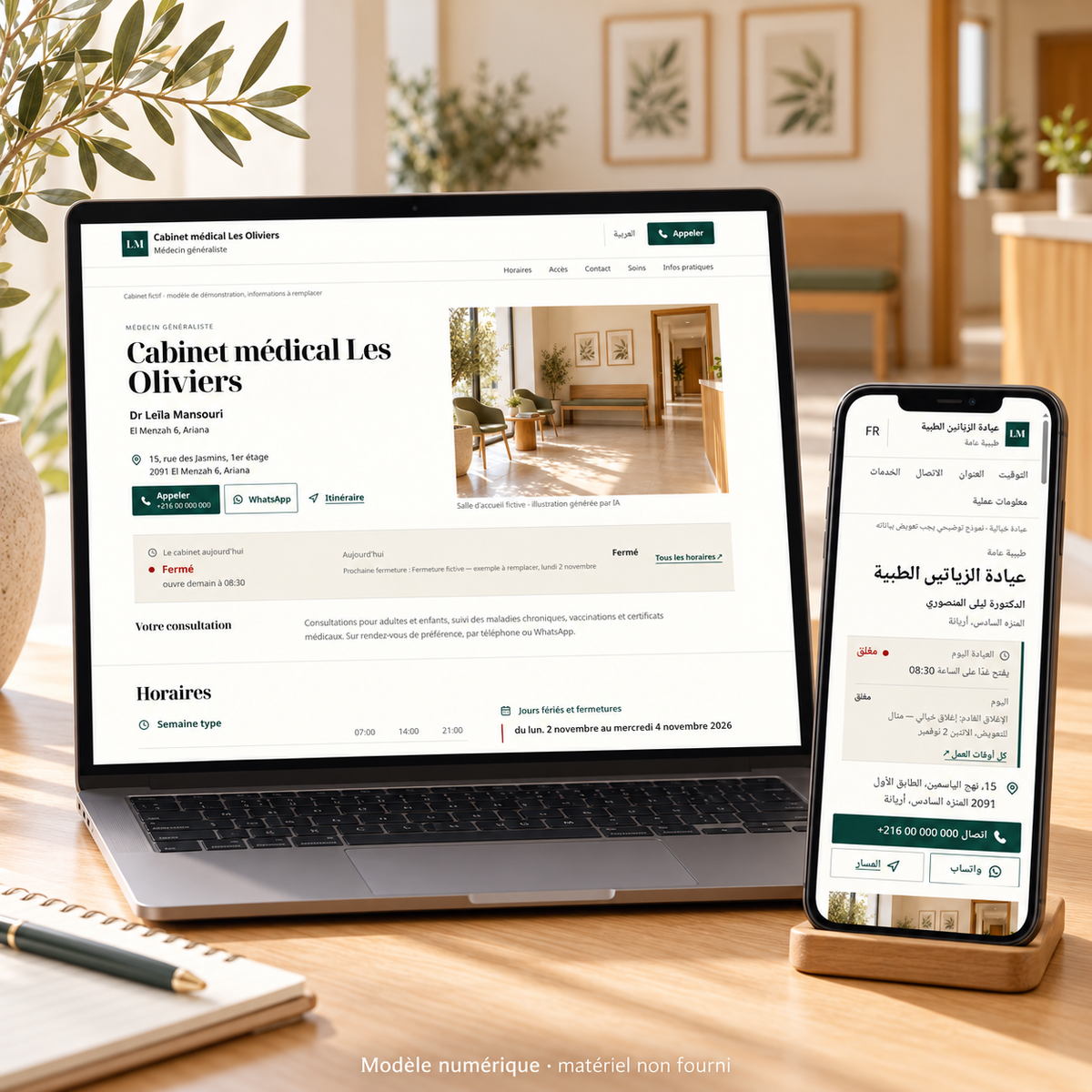 Site d’informations de cabinet FR/AR – visuel 1