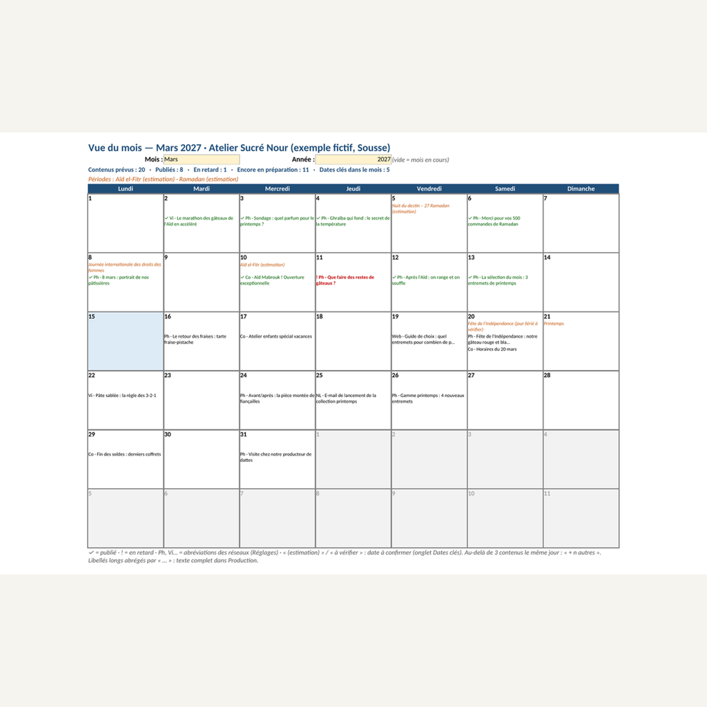 Calendrier éditorial annuel – visuel 1
