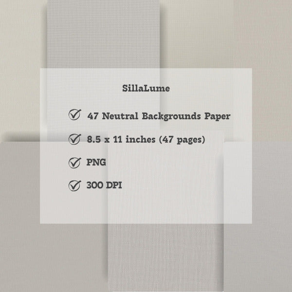 Neutral Torn Paper Backgrounds | 50 Textures (8.5 x 11 in) (Instant Download)
